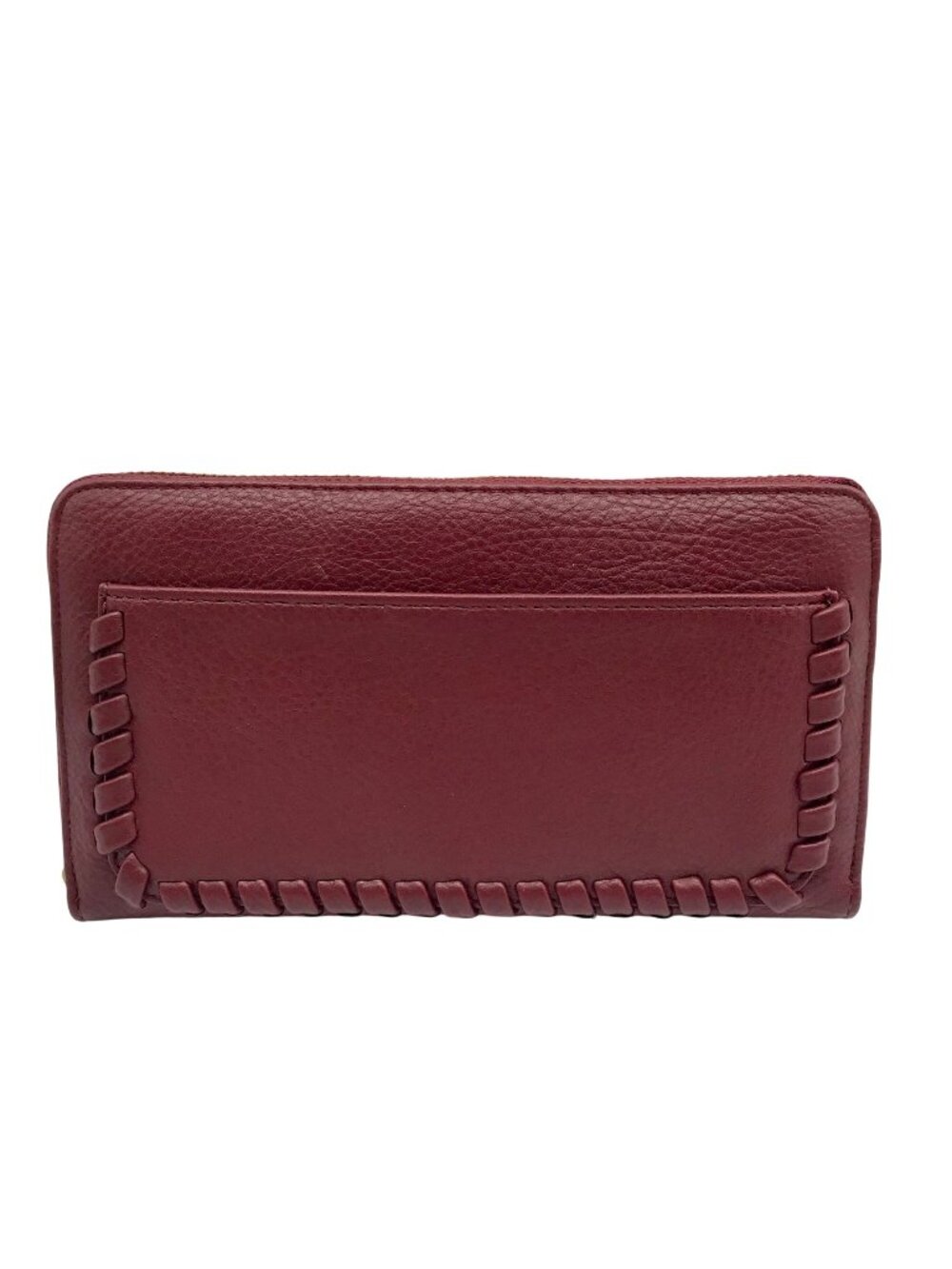 Style & Co Burgundy Whipstitch Zip Around Wallet